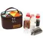 Kissybride Tragbares Outdoor-Gewürze & Gläser Set Küchenwerkzeug Organizer Behälter mit Aufbewahrungsbeutel für Grillen, Camping, Wandern, 6PCS