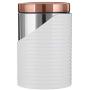 TOWER Linear T826001RW Canisters, Stainless Steel, White and Rose Gold, 11.6 x 11.6 x 17 cm, Set of 3