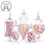 | Storage Bottles & Jars | New Transparent Glass Candy jar Hotel Wedding Dessert Storage Bottle Dinner Table Decorative High Striped Cover Storage Tank | by HUDITOOLS | 1 PCs