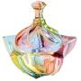 FLYING BALLOON Elegant Embossed Colorful Crystal Glass Candy Box with Lid Food Jewelry Box Storage Jar Best Gift for Family Friends