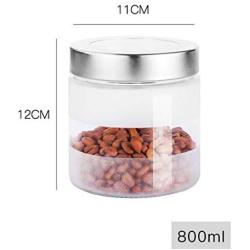 Sealed Glass Storage Jar Kitchen Food Grains Storage Bottle Tea Milk Powder Coffee Frosted Glass Seal Storage Cans DELICATEWNN (Capacity : 800ML1)