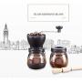 ZHCSS Manual Coffee Grinder with Storage Jar Soft Brush Conical Ceramic Burr Quiet with 2 Glass Sealed Pots Portable Coffee Mill Tool, Manual Grinding Machine