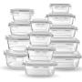 Chefs Star Glass Food Storage Containers [13-Piece Set] - Meal Prep Leakproof Container with Airtight Snap On Lids - Microwave, Oven, Freezer, Dishwasher Safe. for Kitchen, Lunch & Pantry - BPA Free