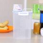 Anpay Airtight Food Storage Containers Hand-held With Measuring Cup, Food Storage Box Plastic Moisture-proof Sealing Grain Jar for kitchen