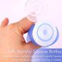 SunHorde Silicone Travel Bottles Set Leak Proof for Sanitizer, Liquid Hand Soap, Refillable Cosmetic Containers, 3.3 oz Carry-on TSA Approved, with Facial Cleansing Brush, Shower Lanyard for Shampoo