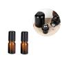 3PCS 30ML 1OZ Brown Empty Glass Roll-on Bottles with Black Cap and Stainless Steel Roller Balls Essential Oil Perfume Holder Jar Pot Tube Portable Refillable Container for Travel Daily Life