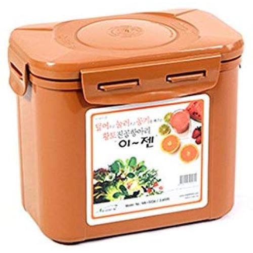 E-Jen Premium Kimchi, Sauerkraut Container Probiotic Fermentation with Inner Vacuum Lid (Earthenware Brown, 0.45 gal/ 1.7L)