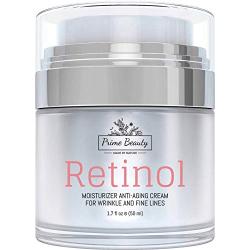 Prime Beauty Retinol Moisturizer Cream for Face and Eye Area – With Hyaluronic Acid, Jojoba Oil, Vitamin E, Retinol – Anti Aging, Anti Wrinkle, Fine Lines – Organic Skin Care – Day and Night Cream 1.7