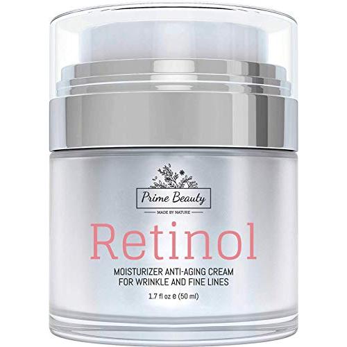Prime Beauty Retinol Moisturizer Cream for Face and Eye Area – With Hyaluronic Acid, Jojoba Oil, Vitamin E, Retinol – Anti Aging, Anti Wrinkle, Fine Lines – Organic Skin Care – Day and Night Cream 1.7