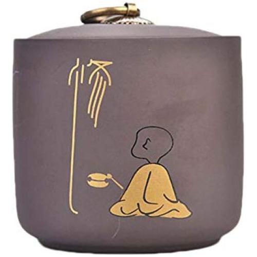 Ceramic Tea Storage Container Kitchen Storage Canister Jar for Candy Coffee - 9 x 10.5 cm/3.5 x 4.1 inches - 15