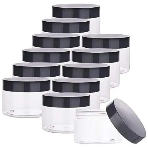Bouteilles en Plastique Transparentes Rondes de 120 ml (4 Oz) – Lot de 12 – Idéales pour Slime, Bijoux, Maquillage, Ongles, Accessoires – Avec Couvercles à Vis Noirs. Bouteilles en Plastique Transparentes Rondes de 120 ml (4 Oz) – Lot de 12 – Idéales pour Slime, Bijoux, Maquillage, Ongles, Accessoires – Avec Couvercles à Vis Noirs.