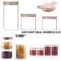 Sohapy Airtight Food Storage Containers Jar Set Cereal Container with Airtight Seal Bamboo Lid Food Organization Sets Cookies Jar Cylinder for Pantry Kitchen Coffee Flour and More Container (3)