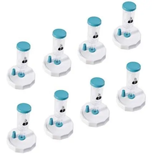 Fermentology Sauer System Mason Jar Fermentation Airlock-Set – Enthält robuste Deckel, Plastik Mason Jar Lids, 3-teilige Airlocks, Silikongummis und Stopfer – WEITMUND – 8er Pack