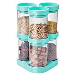 Mini Spice Jars European creative kitchen seasoning taste box plastic rotating seasoning jar set