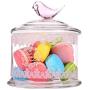 HOUSIYU Pharmacist Jar Glass with Dust and Moisture Storage Tank, Suitable for Candy Self-Service Display, Kitchen Shower Decoration, 16x14.5x9cm