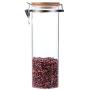 AUYE Glass Storage Jar,Coffee Bean & Kitchen food Container With Clamp Airtight wood Lid (68-Ounce)