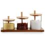 LQQGXLCondiment bottle, jar condiment storage box Spice jar glass cruet food storage container sugar and salt set with lid spice jar