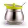 VANCORE(TM) 3Pcs Set 304 Stainless Steel Glass Spice Storage Jar with Spoon