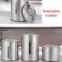 Airtight Canister Stainless Steel, Food Storage Container,coffee, Snacks, Milk Powder, Sugar, Flour Jar Food Storage Container, With Lid (Color : Silver, Size : 12KG)