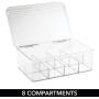 mDesign Stackable Plastic Tea Bag Holder Storage Bin Box for Kitchen Cabinets, Countertops, Pantry - Organizer Holds Beverage Bags, Cups, Pods, Packets, Condiment Accessories - 2 Pack - Clear