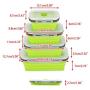 Kitchen Food Storage Jar Airtight Food Storage 4X Portable Collapsible Folding Silicone Food Storage Containers Lunch Bento Box (Color : Blue)