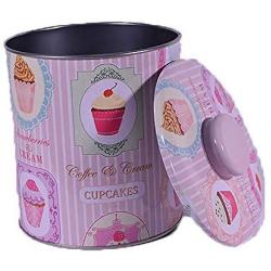 Tin Bucket Canister Metal Iron Storage Box with Lid