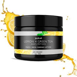 Face & Neck Firming Cream - Top Influencer - Organic & Vegan - Helps With Anti-Wrinkle & Firming Skin Packed with Plant Stem Cells, Castor Oil, Vitamin E, AHAs, Peptides, Lemon Extract & More