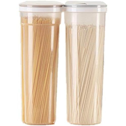 Emoyi Food Storage Spaghetti Noodle / Pasta Container Leakproof With Locking Lids Dispenser Set of 2