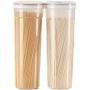 Emoyi Food Storage Spaghetti Noodle / Pasta Container Leakproof With Locking Lids Dispenser Set of 2