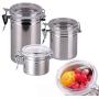Stainless Steel Airtight Sealed Canister Storage Can Sugar Coffee Tea Tin Candy Sealed Cans Box Holder Bottles Jars 5Inch,S 4Inch