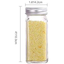 FEOOWV 10 Pcs Empty Square Glass Spice Jars Set for Storing Seasoning Salt Pepper,4oz/120ml, Pour/Sift Shaker Lid