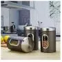 storage jar Grain container Food container Storage Box，Creative kitchen supplies stainless steel sealed cans miscellaneous grains tea seasoning storage storage tank, black set 3