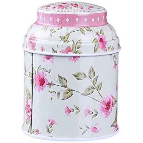 Metallische Süßigkeitenbehälter für Küche, Dekor, Blumen, Kaffee, Speisekammer, Zuckerbehälter, Tee-Dose, Haushaltsaccessoires, Snack-Behälter, cremefarben weiß