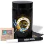 Shrub Club - Smell Proof Jar Set, Black Glass with UV Protection, Half Oz (250ml) with Odor-Proof Bag and Bovida Humidity Pack - Airtight Jars for Fresh Stash (The Dragon Fly)