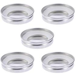 BESTONZON 10pcs Stainless Steel Mason Jar Lids Storage Cap with O-Shape Silicone Seals Reusable and Leak Proof 70mm