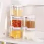Umweltfreundliche BBQ 5 Gewürze Flasche Cruet Salz Pfeffer Würze Condiments Aufbewahrungsbox Zelle Lager mit Messlöffeln und Gabeln