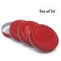 Trasfit 24 Pack Regular Mouth Mason Jar Lids, Leak Proof and Secure Storage Solid Caps For Canning Jars (RED)