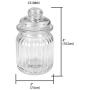 Home Basics Multi-Purpose 8 oz. Rippled Glass Mini Pantry Storage Jar with Dome Lid, Clear (4)