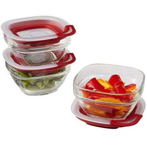 Boîtes de Rangement en Verre Rubbermaid Easy Find Lids, 1 Tasse, Rouge Course, 3 Pièces 2856009 Boîtes de Rangement en Verre Rubbermaid Easy Find Lids, 1 Tasse, Rouge Course, 3 Pièces 2856009