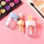 RONRONS Set of 12 Cute Popsicle Shape Empty Lip Gloss Tubes Clear Mini Refillable Lip Balm Bottles with Rubber Inserts (Blue+Pink)