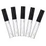 6 Stück 2 ML 0,07OZ Leere Transparente ABS Wiederbefüllbare Eyeliner Flaschen mit Schwarzen Kappen, Eyelash Cream Beutel, Kosmetik Probenbehälter für Reisebehälter