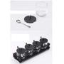 XXDTG Black Seasoning Box-glass Salt Shaker Sugar Bowl Set Seasoning Jar Kitchen Seasoning Box, Stainless Steel Base