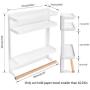 Kitchen Rack -Magnetic Fridge Organizer,Paper Towel Holder,Rustproof Spice Jars Rack,Multi Use Refrigerator Side Storage Shelf with 4 Removable Mobile Hooks,White