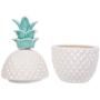 CTG, Blue Cute Novelty Ceramic Small Pineapple Jewelry Jar, 3.5 x 6 inches, 6.75 inches
