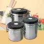 ECLENYES Stainless Steel Breathable Airtight Canister Storage Container - Silver + Black M