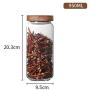 350/650/950ml/1250ml/1550ml Bamboo Lid Glass Airtight Canister Storage Bottles Jars Grains Tea Leaf Coffee Beans Candy Food Jar,1000ml