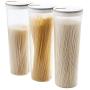 WANGLXST Storage Jar, Food Storage Container Set, Pantry Durable Seal Pot Cereal Storage Containers Dry Foods Liquids Clear Containers, White