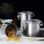Airtight Food Storage Containers Stainless Steel Kitchen Canisters Jars with Sealing Lid and Locking Clamp,Pantry Organization and Storage for Tea Snacks Sugar Silver 2 Piece