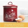 46948 Enamel on Steel Bacon Grease Can/Bacon Grease Container - 4 Inch, Red (Pack of 2)