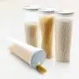 Schüssel für Nudeln, Spaghetti, Pasta – Multifunktionale Küchen-Aufbewahrungsbox, transparente Kunststoffbehälter, Khaki